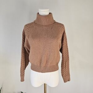 BB Dakota Steve Madden S Put A Wing On It Cozy Brown Turtleneck Sweater